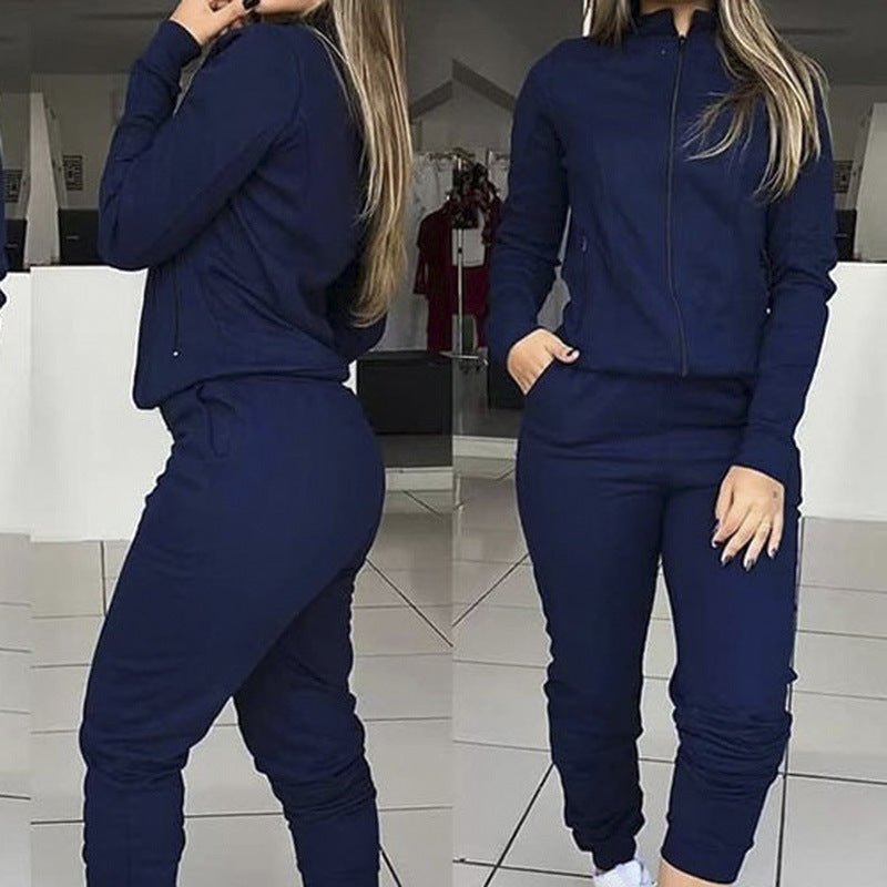 Women's street style two-piece casual suit by FitiqueFit, featuring a trendy top and matching pants in a relaxed fit.