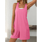 Women's summer casual loose tank romper by FitiqueFit, featuring lightweight fabric and relaxed fit for comfortable warm-weather wear.