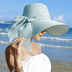 Women’s summer straw hat by FitiqueFit featuring a wide brim and woven texture, perfect for sun protection and stylish summer wear.