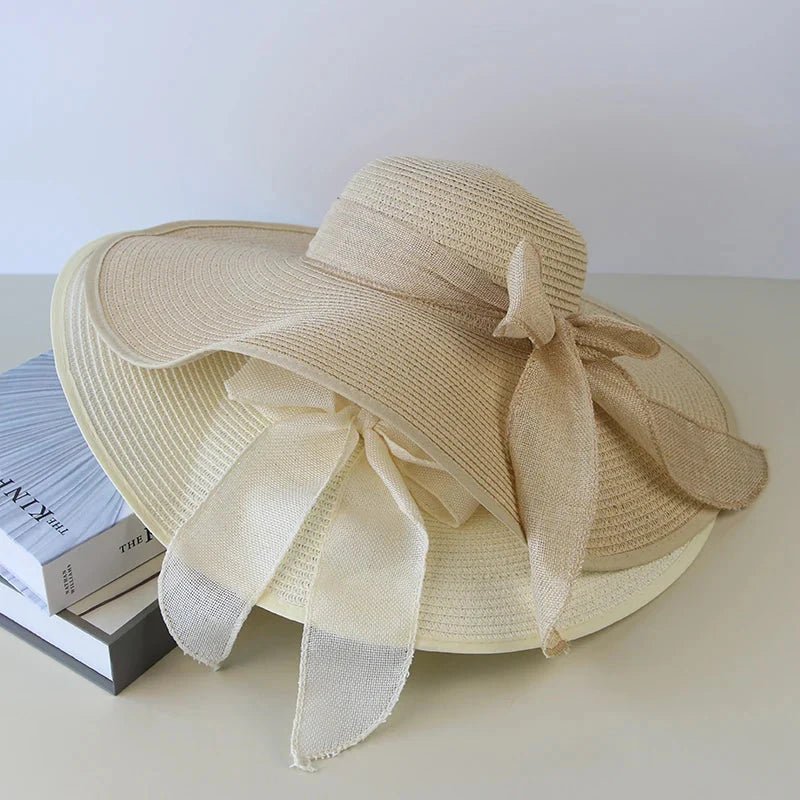 Women’s summer straw hat by FitiqueFit, stylish wide-brim hat with a woven straw design perfect for sunny days.