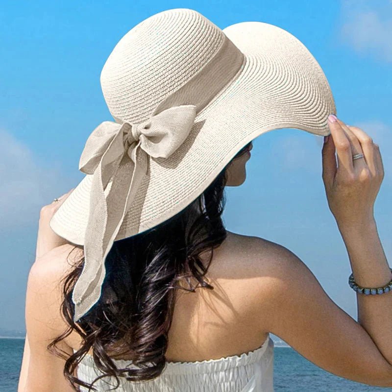 Women’s summer straw hat by FitiqueFit featuring wide brim and woven straw design for sun protection and stylish summer wear.