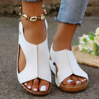 Women’s summer wedges by FitiqueFit featuring elastic band and fish-mouth design, casual footwear for warm-weather style.