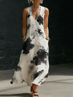 Women’s V-neck cross-over shirt and wide-leg pants casualwear set by Plush Fashion Hub, shown in a relaxed, stylish fit.