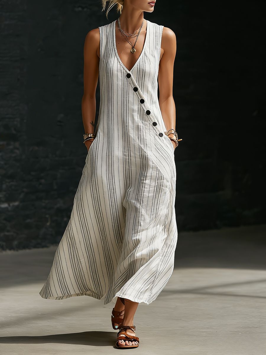 Women’s V-neck cross-over shirt with wide-leg pants set, casualwear by Plush Fashion Hub, shown in a relaxed, stylish outfit.