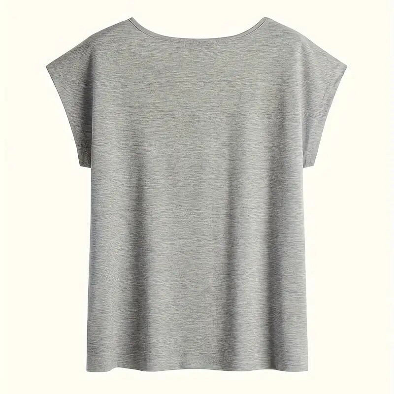 Women’s FitiqueFit V-neck short sleeve casual T-shirt, soft cotton fabric, fitted style, perfect for everyday wear.