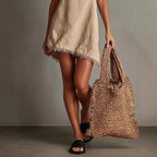 Women's V-neck slip mini dress by FitiqueFit with fringe trim, sleeveless streetwear style, casualwear for warm weather.