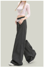 Women’s vintage lace panel casual streetwear pants by FitiqueFit, featuring lace accents and relaxed fit for everyday style.