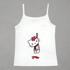 Y2K Hello Kitty crop top by FitiqueFit featuring vintage punk style, casual wear for emo girls with colorful Hello Kitty graphic.