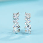 Trendy 925 silver minimalist wave earrings and studs, stylish and sleek jewelry design, perfect for everyday wear