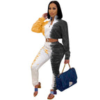 Women’s casual printed stretch sweatshirt and waist sports set, two-piece outfit with comfortable fit, by Trendy Attic Store01.